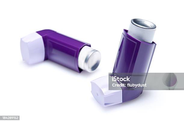 Inhalers - Fotografias de stock e mais imagens de Bomba para Asma - Bomba para Asma, Inalar, Asmático