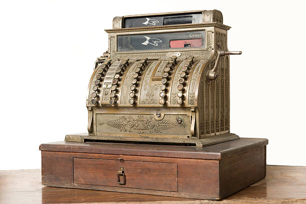 旧現金レジスタ - cash register old fashioned antique shopping ストックフォトと画像