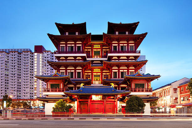 buddha トゥース遺跡寺院、シンガポール - temple singapore city singapore buddhism ストックフォトと画像