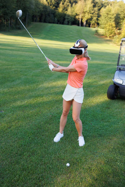 istock Young Female Golfer Enjoying VR Experience on the Course 1842895425