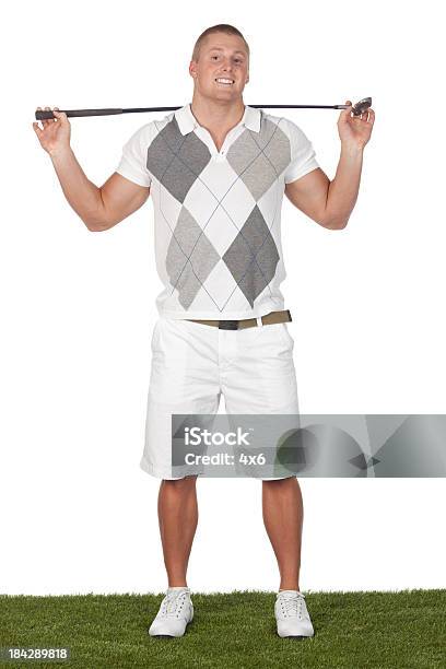 Golf Player Stock Photo - Download Image Now - White Background, Golf, Shorts