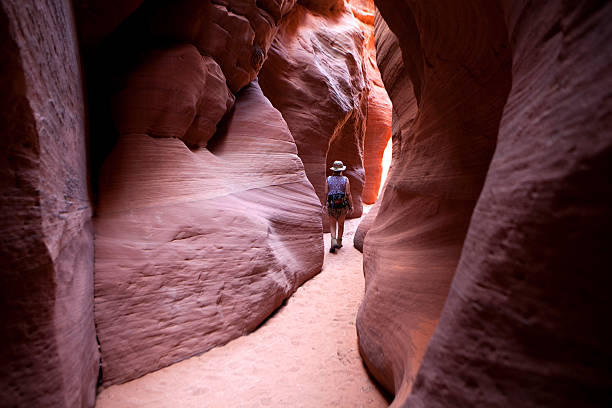 istock Hiker in eroded wilderness canyon Vermilion Cliffs National Monument Utah 184289866