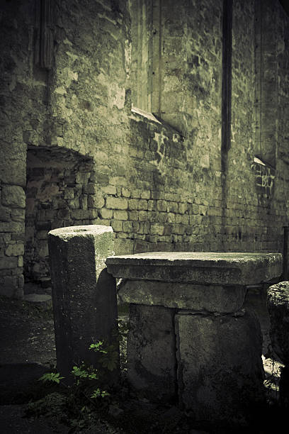 Old church stone altar