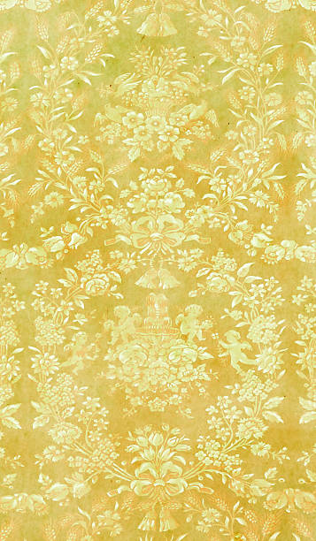 istock Baroque-Style Green Faded Wallpaper 184290120