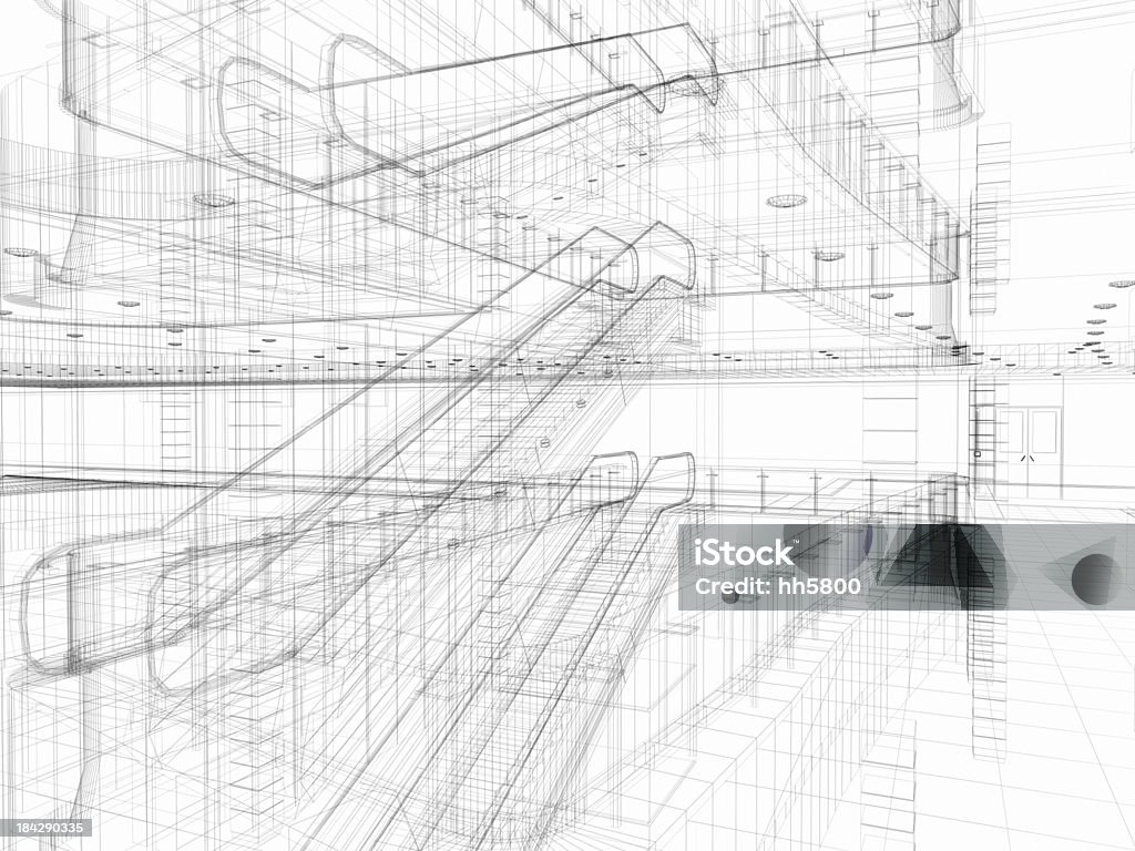 3 D arquitectura abstract centro comercial - Foto de stock de Cianotipo - Plano libre de derechos