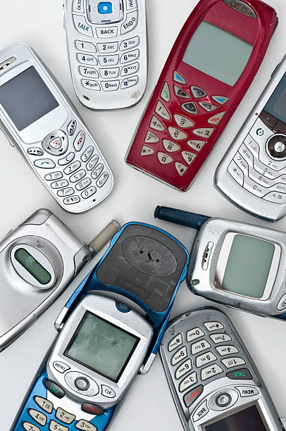 istock set of old cell phones 184290421