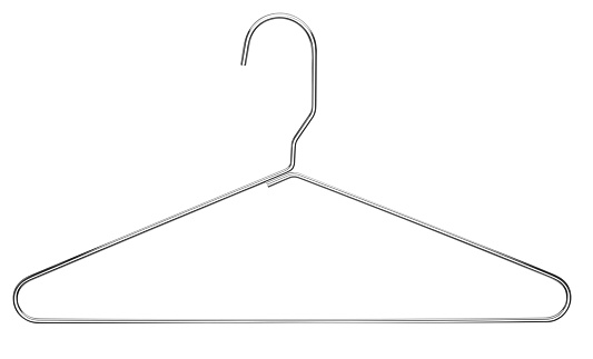 Empty plastic hanger isolated on white. Wardrobe accessory