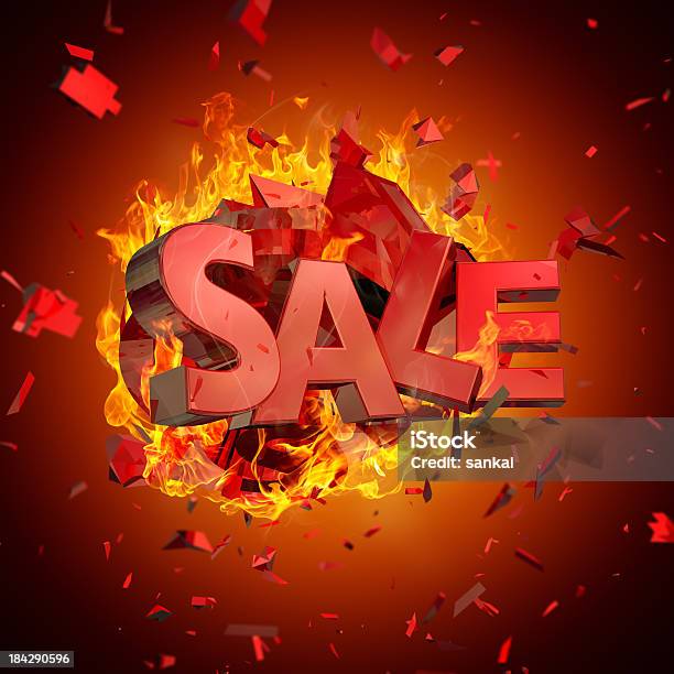 Very Hot Sale Stock Photo - Download Image Now - Sale, Fire - Natural Phenomenon, Price Tag