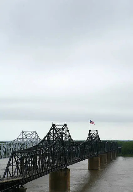 Old and New Mississippi bridge in Vicksburg, MS.