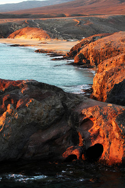 playa папагайо - lanzarote bay canary islands beach стоковые фото и изображения