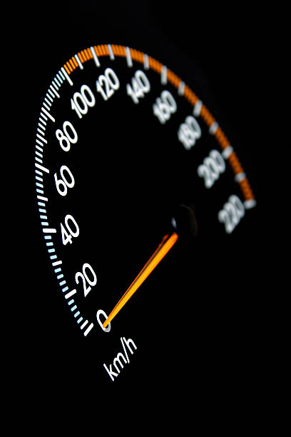 speedomter 0 km/h - speedometer odometer number 50 car foto e immagini stock