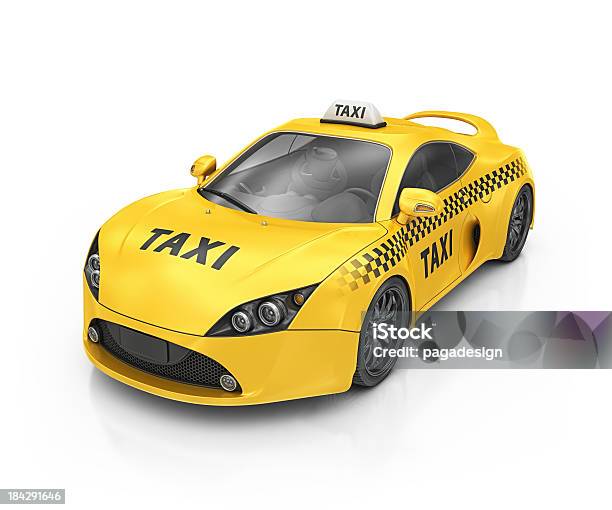 Táxi Supercar - Fotografias de stock e mais imagens de Táxi Amarelo - Táxi Amarelo, Fundo Branco, Amarelo