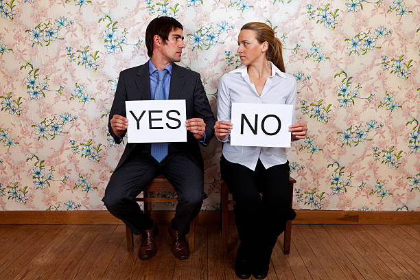 istock Mr Yes and Miss No Fighting 184292089