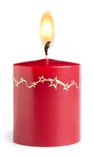 Christmas Candle "Red Candle on white. This file is cleaned, retouched and includes" christmas decore candle stock pictures, royalty-free photos & images