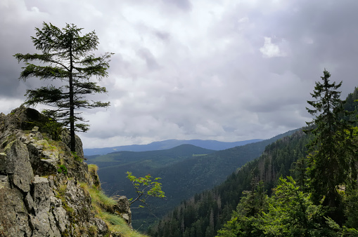 Dramatic landscape in the French Vosges region.