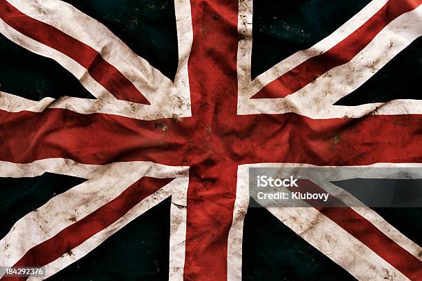 Grunge Bandiera Del Regno Unito - Fotografie stock e altre immagini di Bandiera del Regno Unito - Bandiera del Regno Unito, Scuro, Fatiscente