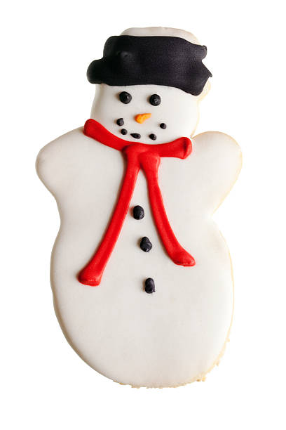 istock Christmas Cookie Dessert, Snowman Isolated on White Background 184292701