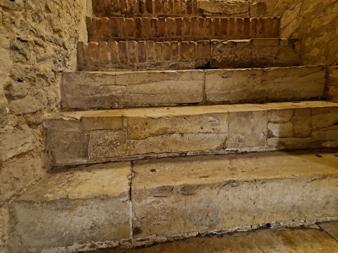 Stone steps in close up