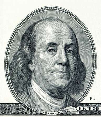 Benjamin Franklin's portrait on the $ 100 bill.