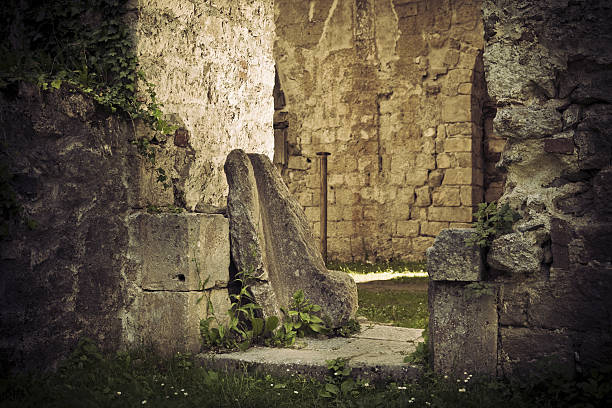 istock Old church stone ruins 184293646