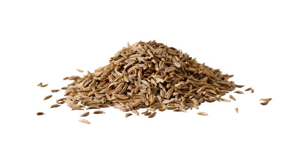 caraway seed isolated on white stock photo