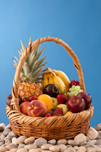 Fresh fruits in a basket.