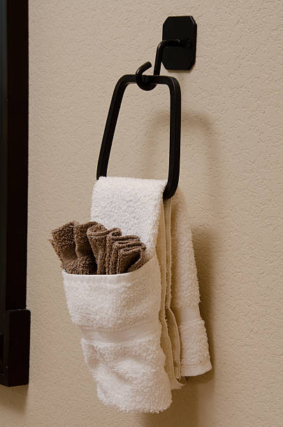 istock Close up of bath towel rack 184293916