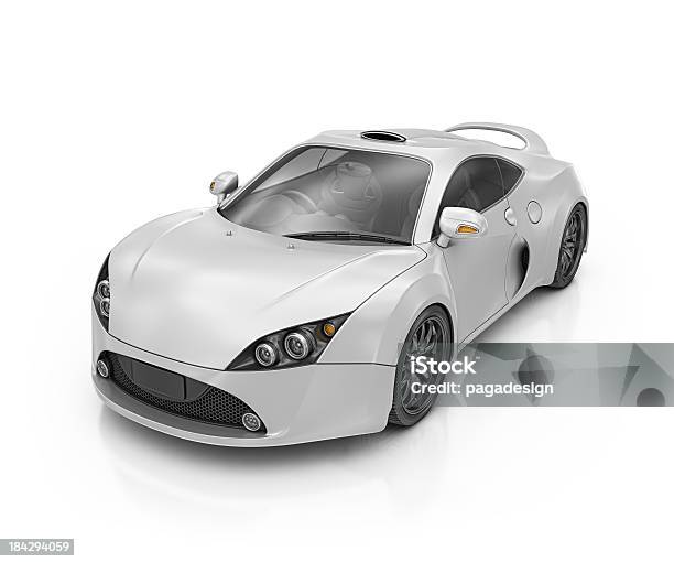 Foto de Silver Supercar e mais fotos de stock de Carro - Carro, Ilustração e Pintura, Supercarro