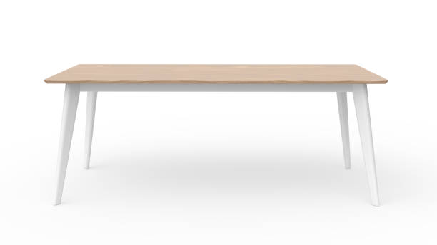 istock Wooden desk on white background 1842943860
