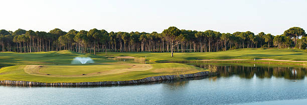 campo da golf - golf panoramic golf course putting green foto e immagini stock