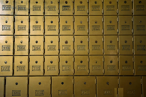 istock Full Frame Safety Deposit Boxes in Brass 184294912