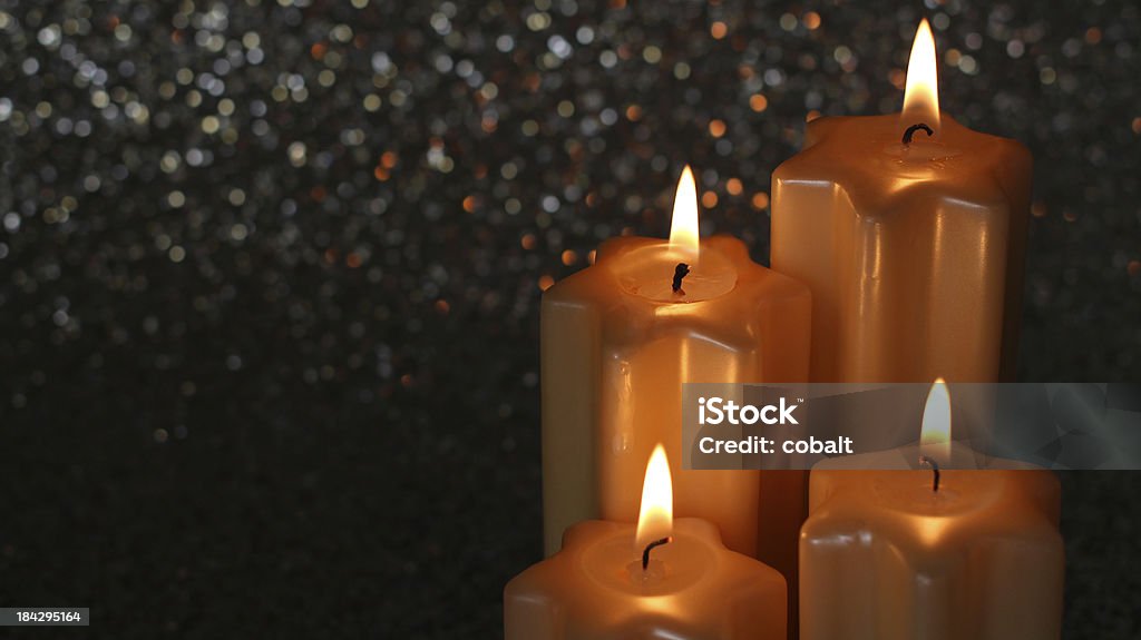 Advent christmas candles with glitter background Advent Candles with glitter background and copy space Advent Stock Photo