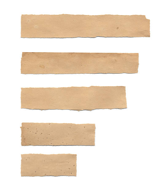 찢겨진 평하 오래된 종이 (격리됨에 - paper crumpled document letter 뉴스 사진 이미지