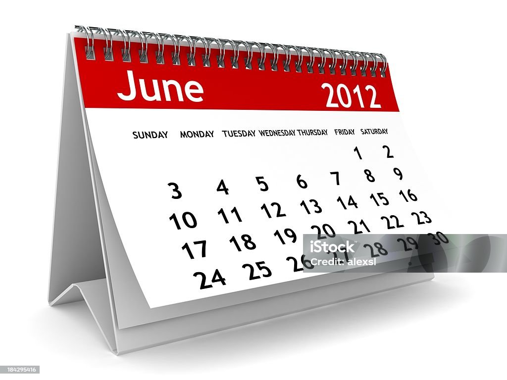 Июнь 2012 Календарь - Стоковые фото 2012 роялти-фри