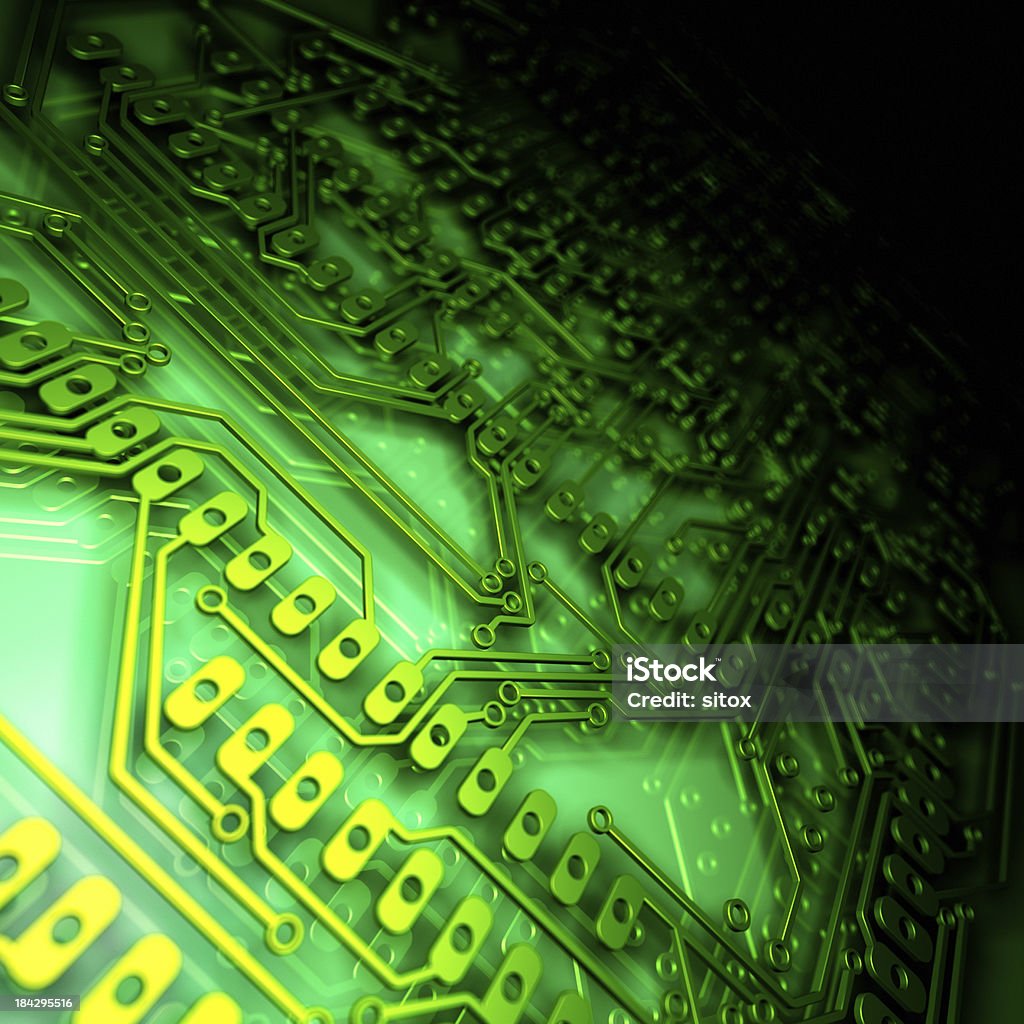 回路ボード、抽象的な背景 - 緑色のロイヤリティフリーストックフォト