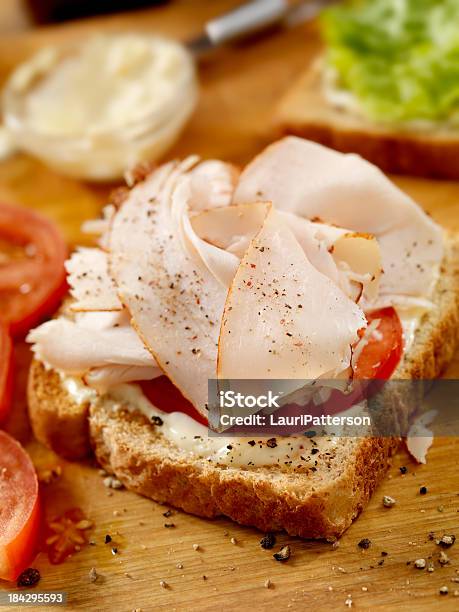 Preparing A Turkey Sandwich Stock Photo - Download Image Now - Bread, Chicken Meat, Color Image