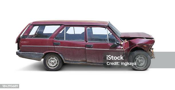 Damaged Car Stock Photo - Download Image Now - Car, Old, White Background