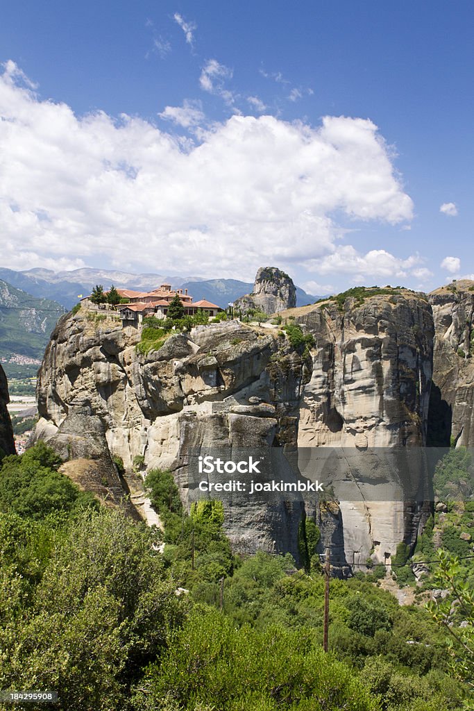 МЕТЕОР Монастырь в Греции - Стоковые фото Roussanou Monastery роялти-фри