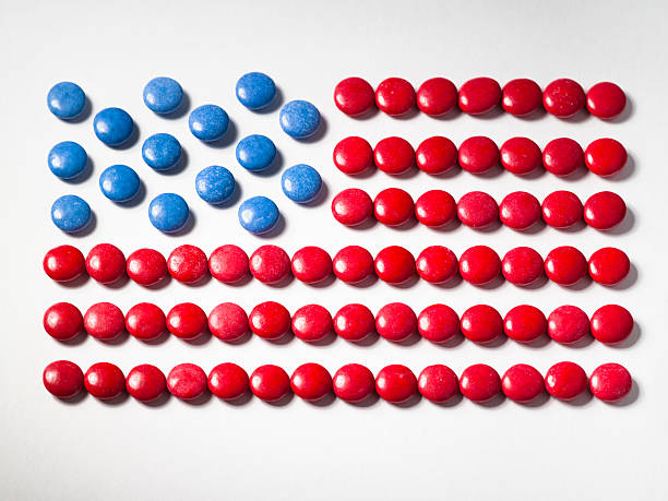 istock Colorful beads in the USA flag 184295938