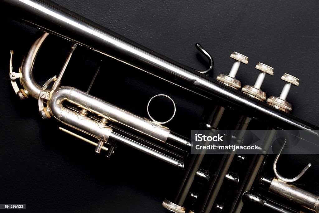 Trumpet Trumpet on a dark background Arts Culture and Entertainment Stock Photo