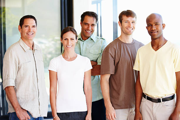 istock Smiling group of people 184296425
