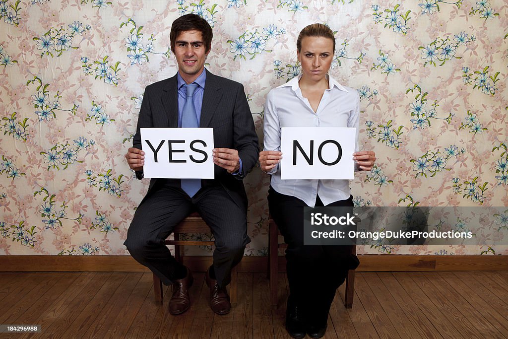 Mr Yes and Miss No "Man and Woman holding signs stating 'yes' and 'no'FOR MORE IMAGES IN THIS SERIES, PLEASE VISIT OUR LIGHTBOX:" Adult Stock Photo Mr Yes and Miss No "Man and Woman holding signs stating 'yes' and 'no'FOR MORE IMAGES IN THIS SERIES, PLEASE VISIT OUR LIGHTBOX:" Adult Stock Photo