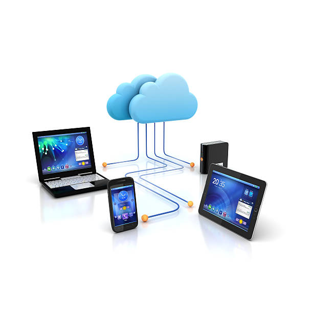 Cloud computing devices stock photo