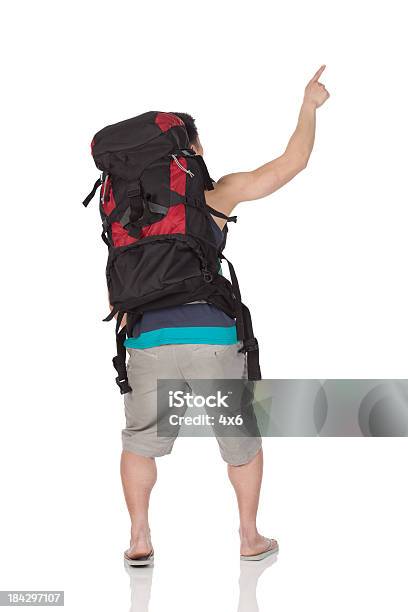 Hiker With A Backpack Stock Photo - Download Image Now - 20-29 Years, Adult, Adults Only