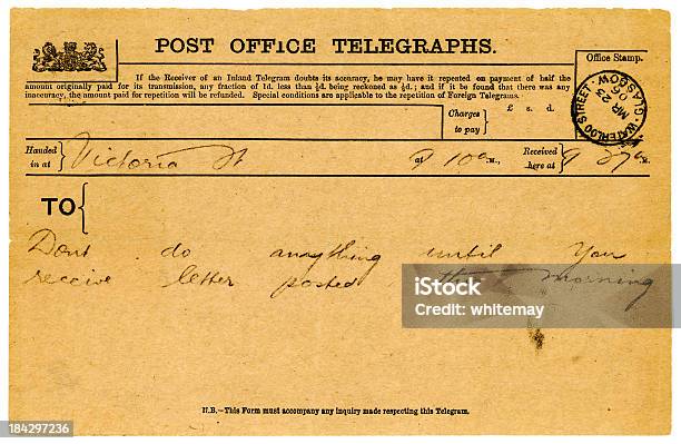 British Telegramma Del 1906 - Fotografie stock e altre immagini di Telegramma - Telegramma, Scrittura a mano, Vecchio stile