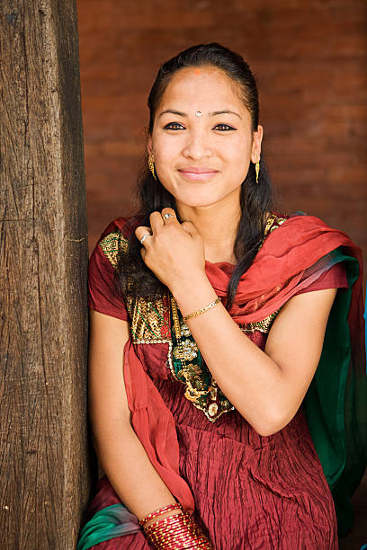 Portrait Of Pretty Nepali Girl Bhaktapur Stock Photo - Download Image Now -  Adult, Adults Only, Asia - iStock