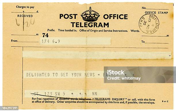 Telegram Zfather1935 - zdjęcia stockowe i więcej obrazów Telegram - Telegram, 1930-1939, Staromodny