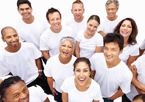 istock Mixed group of people laughing 184297417