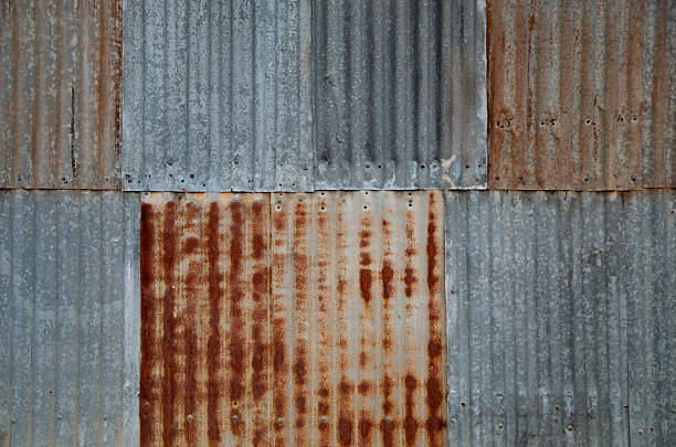 Corrugated Iron Texture stock photo