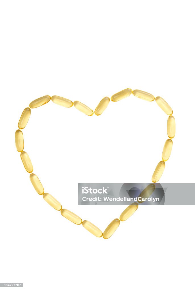 Coração saudável cápsulas de Óleo de peixe - Foto de stock de Beleza royalty-free